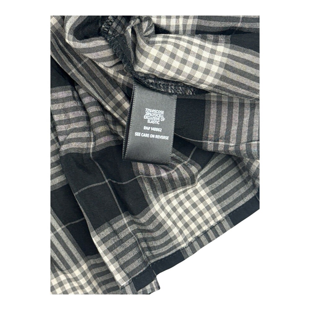 NWT Torrid Plaid Smocked Midi Dress Size 00 M/L Black White Cottagecore - Picture 4 of 7